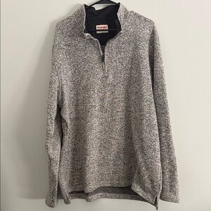 Wrangler Heather Gray Zip-Neck Pullover Sweater